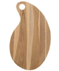 Wadiga Planche à Découper En Teck Forme Goutte 45x26,5x1,5cm