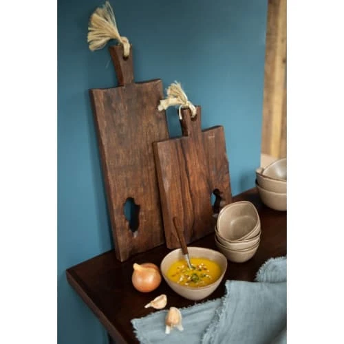 LANADECO Planche à Découper Irrégulière Rectangle Bois Marron 4 LANADECO Planche à Découper Irrégulière Rectangle Bois Marron – Image 2