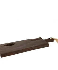 LANADECO Planche à Découper Irrégulière Rectangle Bois Marron