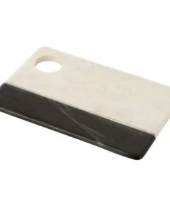 Wadiga Planche à Découper Rectangulaire En Marbre Noir Et Blanc 33x22x4,5cm