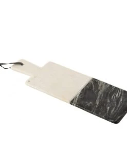 Wadiga Planche à Découper Rectangulaire En Marbre Noir Et Blanc 48x16x2cm