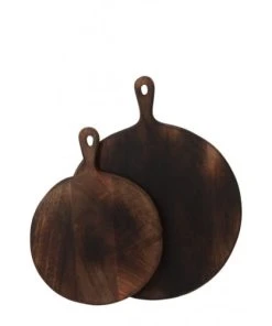 LANADECO Planche à Découper Ronde Bois Marron Foncé 7 LANADECO Planche à Découper Ronde Bois Marron Foncé -Chef&Sommelier-boutique planche a decouper ronde bois marron fonce 2