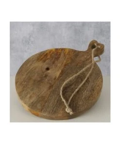 Wadiga Planche à Découper Ronde En Bois De Manguier - Diamètre 23cm