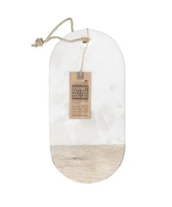 Masterclass Planche De Service En Marbre Et Bois Blanc Et Marron -Chef&Sommelier-boutique planche de service en marbre et bois blanc et marron 3