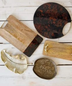 Artesa Planche Rectangle Avec Poignet Leopard En Bois Et Doré -Chef&Sommelier-boutique planche rectangle avec poignet leopard en bois et dore 3