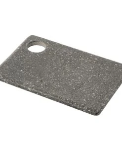 LANADECO Planche Rectangulaire Avec Trou Marbre Gris L30cm