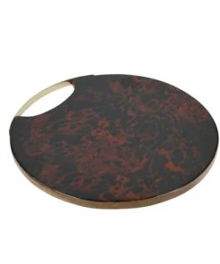 Artesa Planche Rond En Résine écaille De Tortue Noir Et Doré