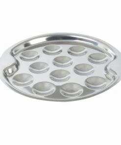 Roger Orfevre Plat 12 Escargots Inox 19.5 Cm Argent