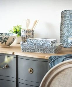 Maisons Du Monde Plat à Cake En Faïence Bleue Motifs Graphiques -Chef&Sommelier-boutique plat a cake en faience bleue motifs graphiques 1000 16 36 205036 3