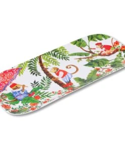 Les Jardins De La Comtesse Plat à Cake Rectangulaire Mélamine 37,5 Cm Décoré De Singes De Bali -Chef&Sommelier-boutique plat a cake rectangulaire melamine 37 5 cm decore de singes de bali 2