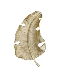 Artesa Plat De Service En Forme De Feuille En Aluminium Doré