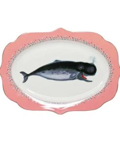 Yvonne Ellen Plat En Porcelaine Baleine 36x25cm