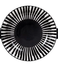 Maisons Du Monde Plat Rond En Grès Rayé Noir Et Blanc -Chef&Sommelier-boutique plat rond en gres raye noir et blanc 1000 3 27 227208 2