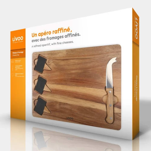 LIVOO Plateau à Fromage En Acacia En Bois Marron 7 LIVOO Plateau à Fromage En Acacia En Bois Marron – Image 5