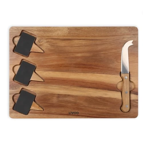 LIVOO Plateau à Fromage En Acacia En Bois Marron 3 LIVOO Plateau à Fromage En Acacia En Bois Marron