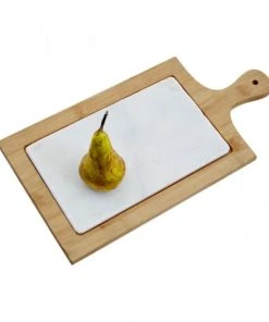 Wadiga Plateau à Fromages En Bambou Et Marbre Blanc -Chef&Sommelier-boutique plateau a fromages en bambou et marbre blanc 1