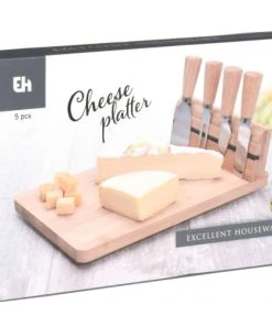Wadiga Plateau à Fromages En Bambou Et Ses 4 Couteaux De Service -Chef&Sommelier-boutique plateau a fromages en bambou et ses 4 couteaux de service 1