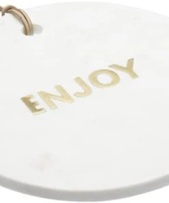 Artesa Plateau De Fromage Ronde Avec Ecriture En Marbre Blanc&doré