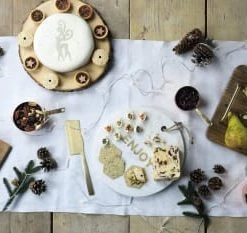 Artesa Plateau De Fromage Ronde Avec Ecriture En Marbre Blanc&doré -Chef&Sommelier-boutique plateau de fromage ronde avec ecriture en marbre blanc dore 3