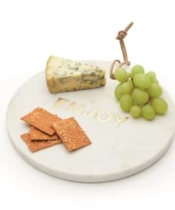 Artesa Plateau De Fromage Ronde Avec Ecriture En Marbre Blanc&doré -Chef&Sommelier-boutique plateau de fromage ronde avec ecriture en marbre blanc dore 5