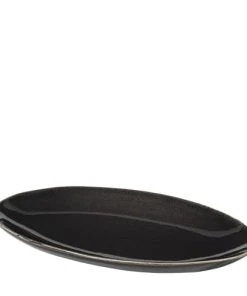 Broste Copenhagen Plateau De Service Céramique Gris 13,6x22cm