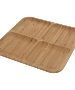 Wadiga Plateau De Service / Plat De Présentation En Bambou 4 Compartiments