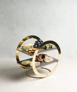 Artesa Plateau Rond à 2 Niveaux Fini Laiton Et En Ardoise Doré Noir 10 Artesa Plateau Rond à 2 Niveaux Fini Laiton Et En Ardoise Doré Noir -Chef&Sommelier-boutique plateau rond a 2 niveaux fini laiton et en ardoise dore noir 2