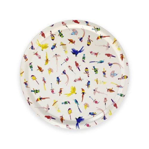 ALL THE WAYS TO SAY Plateau Rond Oiseaux En Bois 39cm 3 ALL THE WAYS TO SAY Plateau Rond Oiseaux En Bois 39cm
