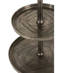 LANADECO Plateau Sur Pied 3 Niveaux Rond Alu Gris H98,5cm -Chef&Sommelier-boutique plateau sur pied 3 niveaux rond alu gris h98 5cm 1