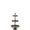 LANADECO Plateau Sur Pied 3 Niveaux Rond Alu Gris H98,5cm -Chef&Sommelier-boutique plateau sur pied 3 niveaux rond alu gris h98 5cm