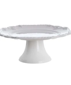 Blanc Mariclo Présentoir à Gâteau En Céramique Blanc H33