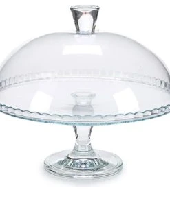 Pasabahce Présentoir à Gâteau Sur Pied En Verre Transparent Avec Cloche