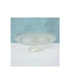 Wadiga Présentoir à Gâteau Sur Pied Rond En Verre 25x25x7cm -Chef&Sommelier-boutique presentoir a gateau sur pied rond en verre 25x25x7cm 1