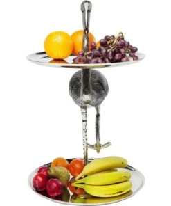 Kare Design Présentoir à Gâteaux 2 Niveaux Flamant Rose En Alu -Chef&Sommelier-boutique presentoir a gateaux 2 niveaux flamant rose en alu 2