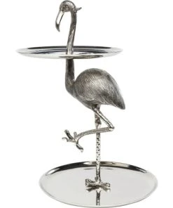 Kare Design Présentoir à Gâteaux 2 Niveaux Flamant Rose En Alu -Chef&Sommelier-boutique presentoir a gateaux 2 niveaux flamant rose en alu 4