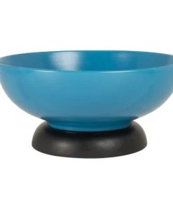 Maisons Du Monde Saladier En Grès Bleu Et Bois D'hévéa Noir