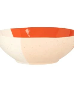 Maisons Du Monde Saladier En Grès Orange Et Blanc