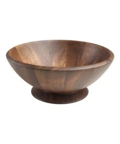 T&G Woodware Saladier Sur Pied 25 Cm En Acacia En Bois Marron