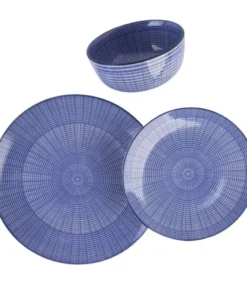 Sia Deco Service 18 Pièces Géométrique Bleu