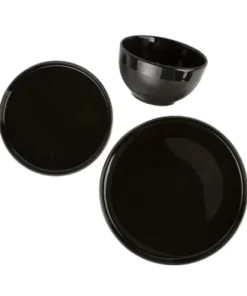 Sia Deco Service 18 Pièces Noir Et Marron