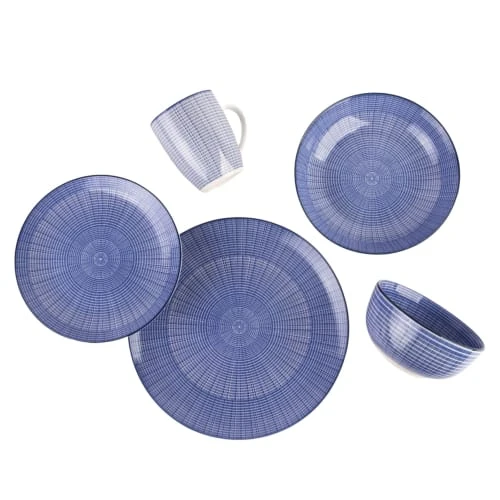 Sia Deco Service 34 Pièces Géométrique Bleu 3 Sia Deco Service 34 Pièces Géométrique Bleu