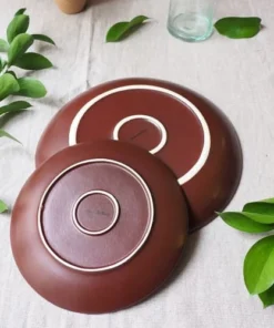 Maison Tilleul Service Assiettes En Céramique Rouge -Chef&Sommelier-boutique service assiettes en ceramique rouge 4