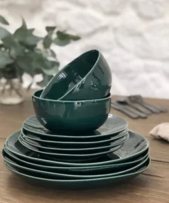 Maison Tilleul Service Assiettes En Céramique Vert 11 Maison Tilleul Service Assiettes En Céramique Vert -Chef&Sommelier-boutique service assiettes en ceramique vert 4
