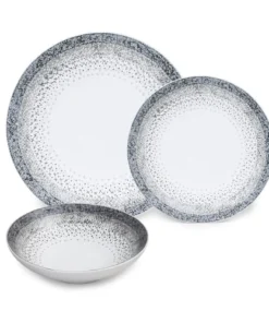 Table Passion Service D'assiettes 12 Pièces En Grès Blanc