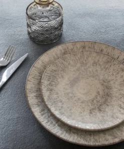 Table Passion Service D'assiettes 18 Pièces En Grès Beige -Chef&Sommelier-boutique service d assiettes 18 pieces en gres beige 1