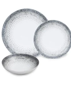 Table Passion Service D'assiettes 18 Pièces En Grès Blanc