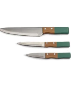 LIVOO Set De 3 Couteaux En Bois Beige