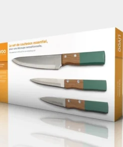 LIVOO Set De 3 Couteaux En Bois Beige -Chef&Sommelier-boutique set de 3 couteaux en bois beige 3