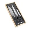 LIVOO Set De 3 Couteaux Japonais En Acier Inoxydable Noir -Chef&Sommelier-boutique set de 3 couteaux japonais en acier inoxydable noir