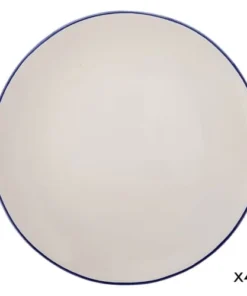 Maison Tilleul Set De 4 Assiettes à Dessert Céramique Blanc